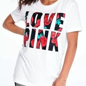 Victoria's Secret floral Love Pink Tee